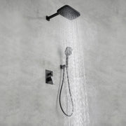Brass Rainfall Shower System, Luxuly Bathroom Shower Faucet with 3-spray hand shower brass-rainfall-shower-system-luxuly-bathroom-shower-faucet 