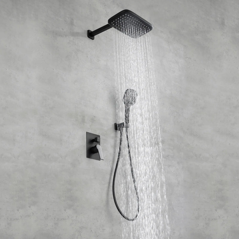 Brass Rainfall Shower System, Luxuly Bathroom Shower Faucet with 3-spray hand shower brass-rainfall-shower-system-luxuly-bathroom-shower-faucet 