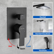 Brass Rainfall Shower System, Luxuly Bathroom Shower Faucet with 3-spray hand shower brass-rainfall-shower-system-luxuly-bathroom-shower-faucet 