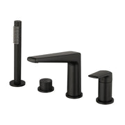 Brass Roman Tub Faucet 4 Piece Deck Mounted Bath Tap with Handshower - Brushed Gold, Brushed Nickel, Matte Black, Chrome brass-roman-tub-faucet-4-piece-deck-mounted-bath-tap-with-handshower-brushed-gold-brushed-nickel-matte-black-chrome Matte Black / Brass & SUS304 / 17.7*12.8*3.5inches