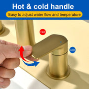 Brass Roman Tub Faucet 4 Piece Deck Mounted Bath Tap with Handshower - Brushed Gold, Brushed Nickel, Matte Black, Chrome brass-roman-tub-faucet-4-piece-deck-mounted-bath-tap-with-handshower-brushed-gold-brushed-nickel-matte-black-chrome 