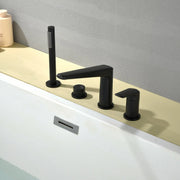 Brass Roman Tub Faucet 4 Piece Deck Mounted Bath Tap with Handshower - Brushed Gold, Brushed Nickel, Matte Black, Chrome brass-roman-tub-faucet-4-piece-deck-mounted-bath-tap-with-handshower-brushed-gold-brushed-nickel-matte-black-chrome 