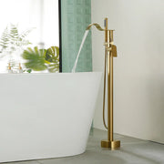 Brass Waterfall Floor-Mount Tub Faucet Single Lever Freestanding Bath Taps with Hand Shower brass-waterfall-floor-mount-tub-faucet-single-lever-freestanding-bath-taps-with-hand-shower 