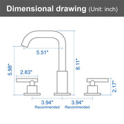 Brass Widespread Bathroom Faucet Two Handle Three Hole Vanity Sink Faucet shamanda-3-hole-widespread-faucet-brushed-gold 