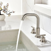 Brass Widespread Bathroom Faucet Two Handle Three Hole Vanity Sink Faucet shamanda-3-hole-widespread-faucet-brushed-gold 