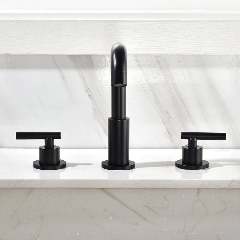 Brass Widespread Bathroom Faucet Two Handle Three Hole Vanity Sink Faucet shamanda-3-hole-widespread-faucet-brushed-gold 
