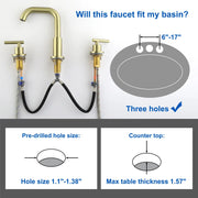 Brass Widespread Bathroom Faucet Two Handle Three Hole Vanity Sink Faucet shamanda-3-hole-widespread-faucet-brushed-gold 