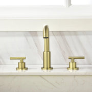 Brass Widespread Bathroom Faucet Two Handle Three Hole Vanity Sink Faucet shamanda-3-hole-widespread-faucet-brushed-gold 