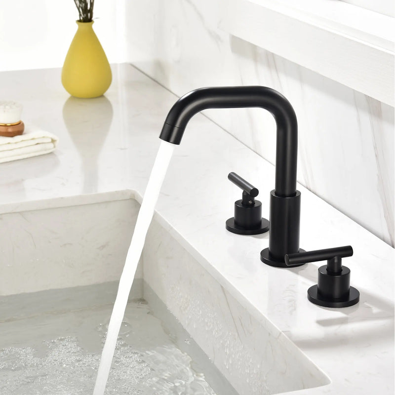 Brass Widespread Bathroom Faucet Two Handle Three Hole Vanity Sink Faucet shamanda-3-hole-widespread-faucet-brushed-gold 