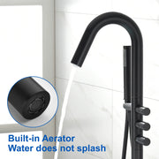 CUPC Freestanding Bathtub Faucet 3 Knob Bathroom Brass Floor Mounted Tub Filler with Hand Shower tub-filler-freestanding-bathtub-faucet-floor-mounted-brass-bathroom-tub-faucets-with-hand-shower 