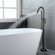 CUPC Freestanding Bathtub Faucet 3 Knob Bathroom Brass Floor Mounted Tub Filler with Hand Shower tub-filler-freestanding-bathtub-faucet-floor-mounted-brass-bathroom-tub-faucets-with-hand-shower 