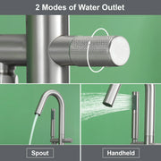 CUPC Freestanding Bathtub Faucet 3 Knob Bathroom Brass Floor Mounted Tub Filler with Hand Shower tub-filler-freestanding-bathtub-faucet-floor-mounted-brass-bathroom-tub-faucets-with-hand-shower 