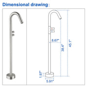 CUPC Freestanding Tub Filler Bathtub Faucet 360-Degree Rotating Floor Mounted Faucets in matte black, brushed nickel, brushed gold, brushed gun grey freestanding-tub-filler-bathtub-faucet-black-floor-mounted-faucets 