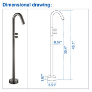 CUPC Freestanding Tub Filler Bathtub Faucet 360-Degree Rotating Floor Mounted Faucets in matte black, brushed nickel, brushed gold, brushed gun grey freestanding-tub-filler-bathtub-faucet-black-floor-mounted-faucets 