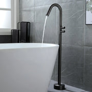 CUPC Freestanding Tub Filler Bathtub Faucet 360-Degree Rotating Floor Mounted Faucets in matte black, brushed nickel, brushed gold, brushed gun grey freestanding-tub-filler-bathtub-faucet-black-floor-mounted-faucets 