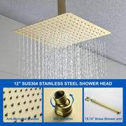 Ceiling-Mounted 3 functions Tub Shower Faucet Combo Set with 12-inch shower head, hand shower, 180 degree swivel bath outlet luxury-tub-shower-faucet-combo-set-with-rough-in-valve-wall-mounted-shower-system-with-tub-spout-bathroom-shower-fixture-shower-valve-and-trim-kit-1 