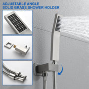 Ceiling-Mounted 3 functions Tub Shower Faucet Combo Set with 12-inch shower head, hand shower, 180 degree swivel bath outlet luxury-tub-shower-faucet-combo-set-with-rough-in-valve-wall-mounted-shower-system-with-tub-spout-bathroom-shower-fixture-shower-valve-and-trim-kit-1 