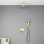 Ceiling-mounted Shower System with 12" Square Rain Shower Head and 5-Setting High Pressure Handheld Shower luxury-shower-faucet-set-shower-system-with-high-pressure-12-rain-shower-head-and-5-setting-handheld-shower 