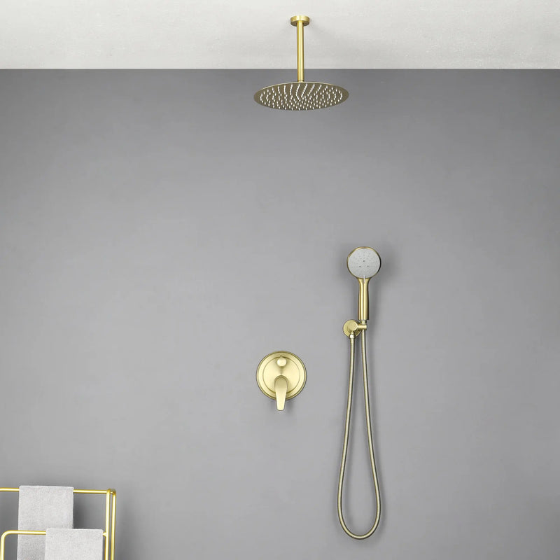 Ceiling-mounted Shower System with 12" Square Rain Shower Head and 5-Setting High Pressure Handheld Shower luxury-shower-faucet-set-shower-system-with-high-pressure-12-rain-shower-head-and-5-setting-handheld-shower 