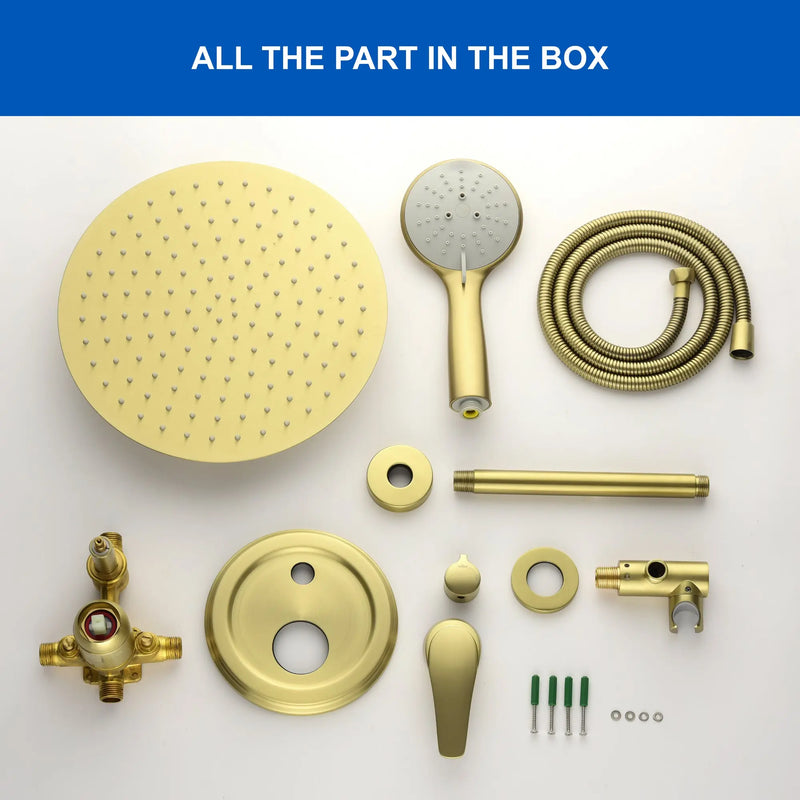 Ceiling-mounted Shower System with 12" Square Rain Shower Head and 5-Setting High Pressure Handheld Shower luxury-shower-faucet-set-shower-system-with-high-pressure-12-rain-shower-head-and-5-setting-handheld-shower 