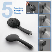 Ceiling-mounted Shower System with 12" Square Rain Shower Head and 5-Setting High Pressure Handheld Shower luxury-shower-faucet-set-shower-system-with-high-pressure-12-rain-shower-head-and-5-setting-handheld-shower 