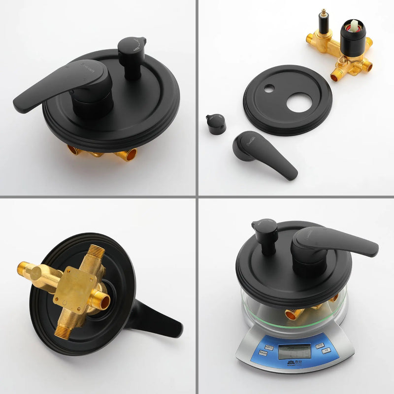 Ceiling-mounted Shower System with 12" Square Rain Shower Head and 5-Setting High Pressure Handheld Shower luxury-shower-faucet-set-shower-system-with-high-pressure-12-rain-shower-head-and-5-setting-handheld-shower 