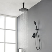 Ceiling-mounted Shower System with 12" Square Rain Shower Head and 5-Setting High Pressure Handheld Shower luxury-shower-faucet-set-shower-system-with-high-pressure-12-rain-shower-head-and-5-setting-handheld-shower 