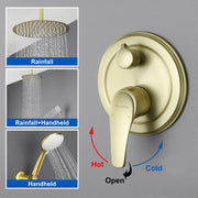 Ceiling-mounted Shower System with 12" Square Rain Shower Head and 5-Setting High Pressure Handheld Shower luxury-shower-faucet-set-shower-system-with-high-pressure-12-rain-shower-head-and-5-setting-handheld-shower 