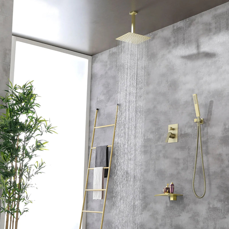 Ceiling Mount 10 Inch Black Shower System Faucet Waterfall Tub Complete with Matte Spout Set Square Luxury Rain Mixer Pressure Balancing 3-Function ceiling-mount-10-inch-black-shower-system-faucet-waterfall-tub-complete-with-matte-spout-set-square-luxury-rain-mixer-pressure-balancing-3-function 