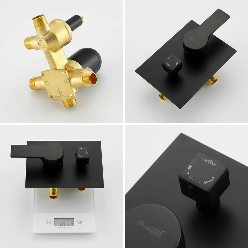 Ceiling Mount 10 Inch Black Shower System Faucet Waterfall Tub Complete with Matte Spout Set Square Luxury Rain Mixer Pressure Balancing 3-Function ceiling-mount-10-inch-black-shower-system-faucet-waterfall-tub-complete-with-matte-spout-set-square-luxury-rain-mixer-pressure-balancing-3-function 