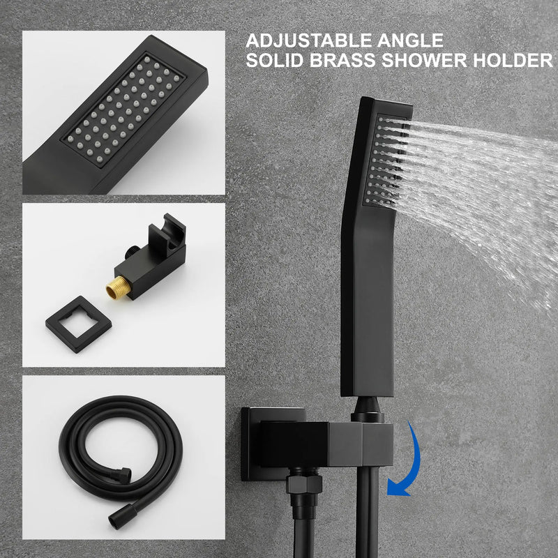 Ceiling Mount 10 Inch Black Shower System Faucet Waterfall Tub Complete with Matte Spout Set Square Luxury Rain Mixer Pressure Balancing 3-Function ceiling-mount-10-inch-black-shower-system-faucet-waterfall-tub-complete-with-matte-spout-set-square-luxury-rain-mixer-pressure-balancing-3-function 