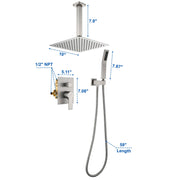 Ceiling Mount Shower System, 10-Inch Bathroom Luxury Rain Mixer Shower with high pressure handheld shower ceiling-mount-shower-system-10-inch-bathroom-luxury-rain-mixer-shower 