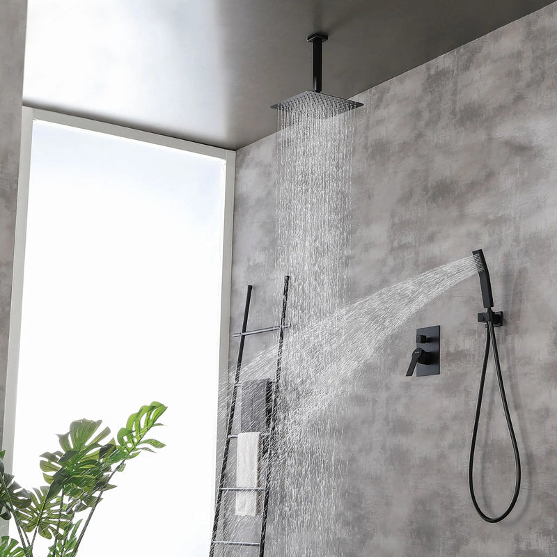 Ceiling Mount Shower System, 10-Inch Bathroom Luxury Rain Mixer Shower with high pressure handheld shower ceiling-mount-shower-system-10-inch-bathroom-luxury-rain-mixer-shower 