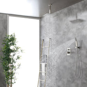 Ceiling Mounted Rain Shower System, SHAMANDA Luxury Brass Shower Faucet Set with 12 Inch Shower Head and Hand Shower ceiling-mounted-rain-shower-system-shamanda-luxury-brass-shower-faucet-set-with-12-inch-shower-head-and-hand-shower-88005b 