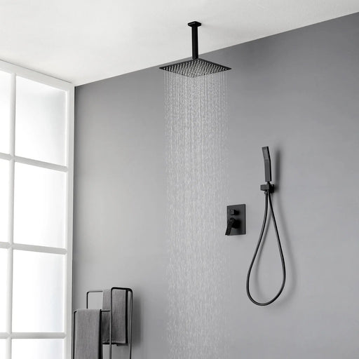 Ceiling Mounted Rain Shower System, SHAMANDA Luxury Brass Shower Faucet Set with 12 Inch Shower Head and Hand Shower ceiling-mounted-rain-shower-system-shamanda-luxury-brass-shower-faucet-set-with-12-inch-shower-head-and-hand-shower-88005b 