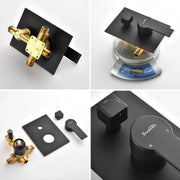 Ceiling Mounted Rain Shower System, SHAMANDA Luxury Brass Shower Faucet Set with 12 Inch Shower Head and Hand Shower ceiling-mounted-rain-shower-system-shamanda-luxury-brass-shower-faucet-set-with-12-inch-shower-head-and-hand-shower-88005b 