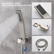 Ceiling Mounted Rain Shower System, SHAMANDA Luxury Brass Shower Faucet Set with 12 Inch Shower Head and Hand Shower ceiling-mounted-rain-shower-system-shamanda-luxury-brass-shower-faucet-set-with-12-inch-shower-head-and-hand-shower-88005b 