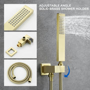 Ceiling Mounted Rain Shower System, SHAMANDA Luxury Brass Shower Faucet Set with 12 Inch Shower Head and Hand Shower ceiling-mounted-rain-shower-system-shamanda-luxury-brass-shower-faucet-set-with-12-inch-shower-head-and-hand-shower-88005b 
