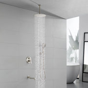Celling Mounted Tub & Shower Faucet Set Round 12inch Bathroom Rain Shower System with 7 Setting Handheld Shower and 180 Swivel Rotating Tub Spout shower-faucet-set-with-tub-spout-rain-shower-system-bathroom-shower-set-tub-shower-faucet-combo-set-complete-celling-mounted-1 