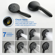 Celling Mounted Tub & Shower Faucet Set Round 12inch Bathroom Rain Shower System with 7 Setting Handheld Shower and 180 Swivel Rotating Tub Spout shower-faucet-set-with-tub-spout-rain-shower-system-bathroom-shower-set-tub-shower-faucet-combo-set-complete-celling-mounted-1 