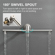 Celling Mounted Tub & Shower Faucet Set Round 12inch Bathroom Rain Shower System with 7 Setting Handheld Shower and 180 Swivel Rotating Tub Spout shower-faucet-set-with-tub-spout-rain-shower-system-bathroom-shower-set-tub-shower-faucet-combo-set-complete-celling-mounted-1 