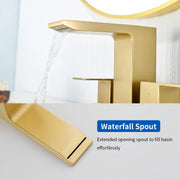 Centerset Bathroom Sink Faucet 1.2 GPM, Waterfall 4 Inch Bathroom Vanity Faucet for Basin with Pop-Up Drain and Hose centerset-waterfall-basin-faucet-4-inch-pop-up-drain 