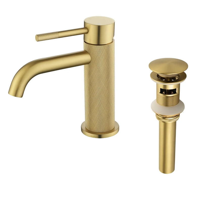 Deck-Mounted Single Handle Lavatory Faucet One Hole Faucet Bathroom with Pop Up Drain In Matte Black, Chrome, Brushed Nickel, Brushed Gold deck-mounted-single-handle-lavatory-faucet-one-hole-faucet-bathroom-with-pop-up-drain-in-matte-black-chrome-brushed-nickel-brushed-gold 