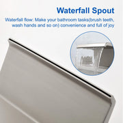 Deck-Mounted Waterfall Tub Filler 3 Hole Widespread Bathroom Sink Faucet with Two Square Handle waterfall-tub-filler-deck-mount-3-hole-roman-bathtub-faucet-two-square-handle-bathroom-sink-faucet-with-valve-and-cupc-water-supply-lines-brushed-gold-1520bg 