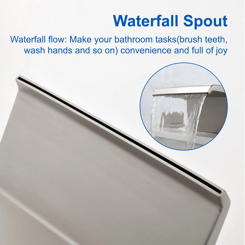 Deck-Mounted Waterfall Tub Filler 3 Hole Widespread Bathroom Sink Faucet with Two Square Handle waterfall-tub-filler-deck-mount-3-hole-roman-bathtub-faucet-two-square-handle-bathroom-sink-faucet-with-valve-and-cupc-water-supply-lines-brushed-gold-1520bg 