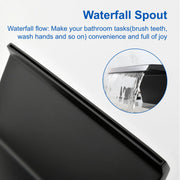 Deck-Mounted Waterfall Tub Filler 3 Hole Widespread Bathroom Sink Faucet with Two Square Handle waterfall-tub-filler-deck-mount-3-hole-roman-bathtub-faucet-two-square-handle-bathroom-sink-faucet-with-valve-and-cupc-water-supply-lines-brushed-gold-1520bg 