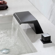 Deck-Mounted Waterfall Tub Filler 3 Hole Widespread Bathroom Sink Faucet with Two Square Handle waterfall-tub-filler-deck-mount-3-hole-roman-bathtub-faucet-two-square-handle-bathroom-sink-faucet-with-valve-and-cupc-water-supply-lines-brushed-gold-1520bg 