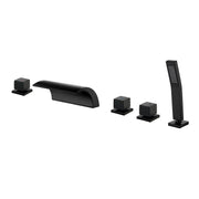 Deck Mount Bath Trim Hot and Cold Water Mixer 2 Knob Handles 5-Hole Roman Tub Faucet with Diverter and Hand Shower hot-and-cold-water-mixer-2-knob-handles-5-hole-deck-mount-roman-tub-faucet-with-diverter-and-hand-shower 