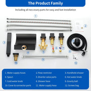 Deck Mount Bath Trim Hot and Cold Water Mixer 2 Knob Handles 5-Hole Roman Tub Faucet with Diverter and Hand Shower hot-and-cold-water-mixer-2-knob-handles-5-hole-deck-mount-roman-tub-faucet-with-diverter-and-hand-shower 