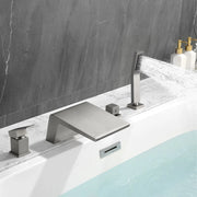 Deck Mount Roman Tub Faucet with Sprayer Waterfall Tub Filler with Hand Shower, Single Handle Bathtub Faucet Set with Handheld Shower Head, Valve and Trim Included deck-mount-roman-tub-faucet-with-sprayer-waterfall-tub-filler-with-hand-shower-single-handle-bathtub-faucet-set-with-handheld-shower-head-valve-and-trim-included 